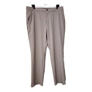Brooks Brothers Golf Pants 38 X 30 Gray Grey Polyester Zip Pockets Work Wear
